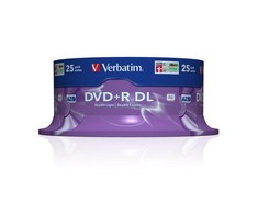 Verbatim DVD+R Double Layer 8x Matt Sidabrinis 25pk Spindle 8,5 GB DVD+R DL 25 vnt
