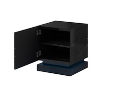 Cama Meble Naktinis Staliukas - Qiu 46x41,5x53 cm Juodas Blizgus