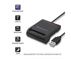 QOLTEC Smart chip ID kortelių skaitytuvas USB 2.0 Plug&amp;Play