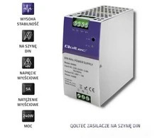 QOLTEC 50999 DIN bėgio maitinimo šaltinis 240W 48V 5A