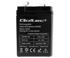 QOLTEC 53032 Baterija AGM 6V 4.5Ah max. 1.35A
