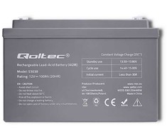 QOLTEC 53038 Qoltec Baterija AGM 12V 100Ah max.30A