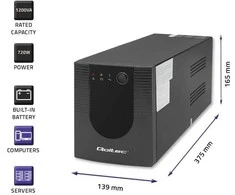 QOLTEC 53775 nepertraukiamo maitinimo linijos interaktyvus monolitas 1200VA 720W