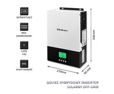 QOLTEC 53875 hibridinis saulės energijos keitiklis išjungtas iš tinklo 1,5 kW 80A MPPT sinusas