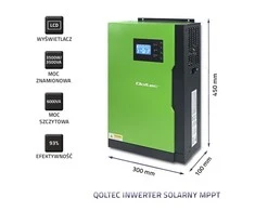 QOLTEC 53886 hibridinis saulės energijos keitiklis išjungtas iš tinklo 3,5 kW 100 A 24 V MPPT sinusas