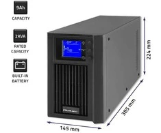QOLTEC 53981 UPS / On line / Pure Sine Wave / 2kVA / 1,6kW / LCD / USB