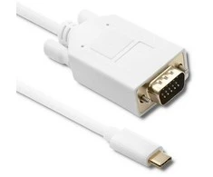 Qoltec USB-C – D-Sub (VGA) USB laidas, 1 m baltas (50418)