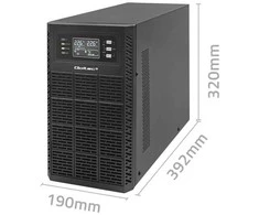 QOLTEC 52282 Nepertraukiamo maitinimo šaltinis UPS / 3kVA / 3000W / Galios koeficientas 1.0 / LCD / EPO / USB / Prisijungęs
