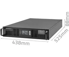 QOLTEC 52286 nepertraukiamo maitinimo UPS, skirtas RACK / 2kVA / 2000W / Galios koeficientas 1,0 / LCD / EPO / USB / On line