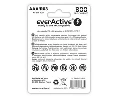 Rechargeable batteries everActive Ni-MH R03 AAA 800 mAh Sidabrinis Line - 2 pieces