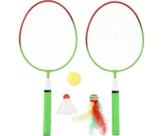 Badmintono rinkinys Nils NRZ051 Steel, 2 raketės, badmintono plunksniukai, kamuoliukai