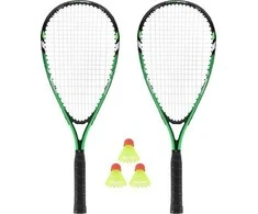 Nils Extreme NRS001 CROSSMINTON SET 2 RAKETOS + SHUTTLECOCKS + Žalias DENGTIES NILAI
