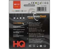 IMRO atminties kortelė Micro SD 16GB 100MB/s class 10 UHS I su adapteriu SD