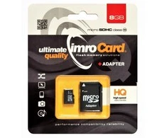 IMRO atminties kortelė Micro SD 8GB 100MB/s class 10 UHS I su adapteriu SD