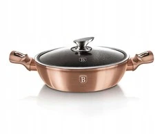 WOK PUODAS GRANITAS 28cm 3,8L BERLINGER HAUS METALLIC LINE ROSE GOLD BH-1519N