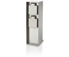 Philips Šoninis stulpas „Rock“, 2 sodo lizdai, IP44, šlifuoto plieno