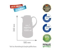ROTPUNKT Thermos jug, 1.0 l, ristretto (juodas)
