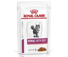 ROYAL CANIN Vet Renal Feline su jautiena Šlapias kačių maistas Gabaliukai padaže Vištiena, kiauliena, jautiena 12x85 g