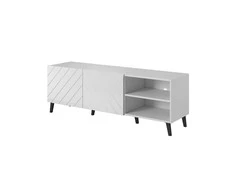 Cama Meble Televizoriaus Spintelė - Abeto 150x42x52 Balta Blizgi