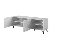 Cama Meble Televizoriaus Spintelė - Abeto 150x42x52 Balta Blizgi