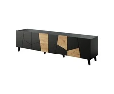 Laikiklis Cama Meble TV Spintelė - Etna 200x42x52, Juoda, Ąžuolas