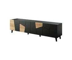 Laikiklis Cama Meble TV Spintelė - Etna 200x42x52, Juoda, Ąžuolas