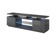 Cama Meble TV Spintelė - RTV Eva Korpusas 180x40x56 Grafito Spalvos/ Blizgus