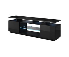 TV staliukas Cama Meble Televizorius - RTV Eva 180x40x56 Juoda Blizgi