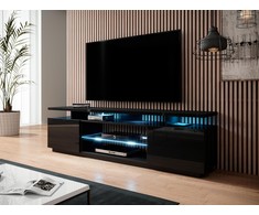 TV staliukas Cama Meble Televizorius - RTV Eva 180x40x56 Juoda Blizgi