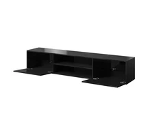 Laikiklis Cama Meble TV Spintelė - RTV Spinta Slide 200x40x37, Blizgus Juodas