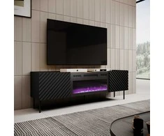 Laikiklis Cama Meble Židinys - Onda 180x40x39-58 Juodas