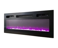 Laikiklis Cama Meble Televizorius - RTV Eva Spintelė su Elektriniu Židiniu 180x40x52 cm Grafitas/Blizgus Grafitas
