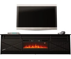 Laikiklis Cama Meble Židinys - RTV Granero 200x56,7x35 Juodas/Blizgus