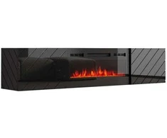 Laikiklis Cama Meble Televizoriaus Spintelė - RTV Luxe 182,6x34,5x37,5 Juodas Blizgus