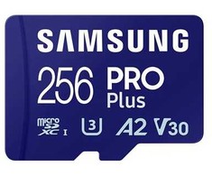 Atminties kortelė SAMSUNG PRO Plus Micro SD 256GB Up to 180MB/s Read and 130MB/s Rašymo greitis with Class 10 4K UHD + Card reader