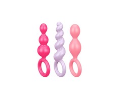 „Satisfyer Booty Call“ analinių kaiščių rinkinys su stimuliuojančia spalvota struktūra