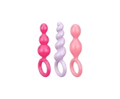 „Satisfyer Booty Call“ analinių kaiščių rinkinys su stimuliuojančia spalvota struktūra