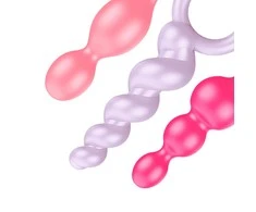 „Satisfyer Booty Call“ analinių kaiščių rinkinys su stimuliuojančia spalvota struktūra