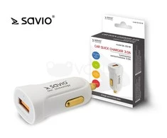 Aut.įkrov.Savio SA-05 Baltas 1xUSB