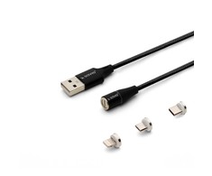 Kompiuterio laidas Savio CL-152, USB-C/Micro USB/Lightning, 1 m