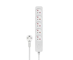 Power strip Savio viršįtampių 5 lizdai 3 m baltos (SAVLZ- 09)