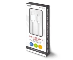 USB Kabelis - SAVIO USB Type C 5A 1m 480 Mbit/s Baltas