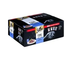 SHEBA Maišeliai (80x85g) Žuvies Skoniai Sušalę Maistas Suaugusiems Kačiukams Želė