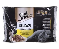 Sheba Delicacy in Jelly vištiena Flavors 4 x 85 g