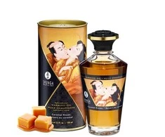 Shunga - Afrodiziako šildantis aliejus „Karamelės bučiniai“ 100 ml