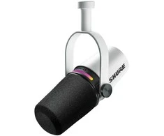 Shure MV7+-W - žodinis/balsinis mikrofonas su XLR/USB-C jungtimi, baltas