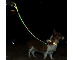 DOGGY VILLAGE Signal pavadėlis MT7119 juodas - LED dog pavadėlis - 1.2 m