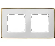 Kontakt-Simon Simon Detail 82 Dukart rėmelis Detail Select-metal BIALA / Base Gold 8201620-245