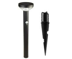 Lubinis šviestuvas Saulės LED lempa su Maclean jutikliu, juoda, IP44, 3 šviesos režimai, Li-ion 18650 baterija 3,7V 1200 mAh, įjungimo jutiklis, MCE465 B