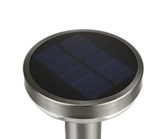 Lubinis šviestuvas Saulės LED lempa su Maclean jutikliu, matinis chromas, IP44, 3 apšvietimo režimai, Li-ion 18650 bater